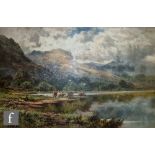 HENRY DEACON HILLIER (1858-1930) - Highland cattle in an extensive loch landscape, oil on canvas,