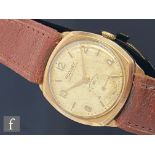 A gentleman's 9ct Rotary wrist watch, Arabic numerals and batons mix to a circular dial, case