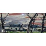 JAMES MILLER, RSA, RWS (1893-1987) - Crofter's cottages, watercolour, signed, framed, 17cm x 38cm,