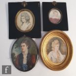 BRITISH SCHOOL (19TH CENTURY) - A collection of portrait miniatures on ivory, the first painted
