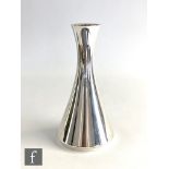 A Norwegian silver vase of waisted conical form, weight 4oz, height 15.5cm, impressed David Andersen