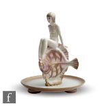A 1930s Lenci figure designed by Helen Konig Scavini entitled 'Sirenetta e cattivo pesce' modelled