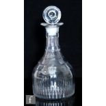 A late 18th Century broad based taper decanter circa 1780 to 1800, with basal cut detail rising to a