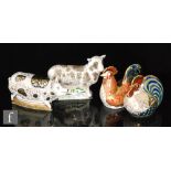 Four boxed Royal Crown Derby paperweights comprising Farmyard Cockerel numbered 625 from a limited