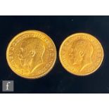 A George V full sovereign dated 1914 with a half sovereign dated 1912. (2)