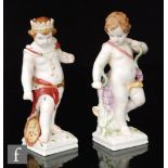 Two late 19th to early 20th Century KPM Berlin allegorical figures, the first modelled as a boy