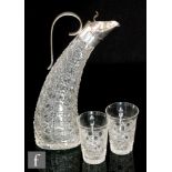 A late 19th Century Stourbridge clear crystal glass decanter, possibly Richardsons, of tusk form