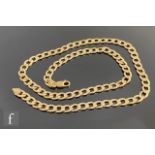 A modern 9ct hallmarked filed curb chain terminating in lobster clasp weight 52.5g, length 66cm.