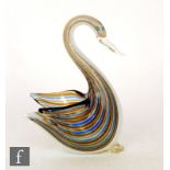 A post war Italian Murano glass vase formed as a stylised bird, in the manner of Dino Martens,