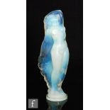 A 1930s Sabino glass figure titled Le Reveil, depicting a female nude with long sinuous hair atop