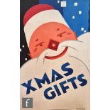 WILLIAM E. LITTLEWOOD (1893-1985) - 'Xmas Gifts', a gouache poster design, signed, bears Regent