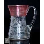 A late 19th Century Richardsons tankard, circa 1885, of waisted form with applied loop handle,