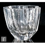 A later 20th Century Kosta crystal glass Iceberg vase designed by Goran Warff, of abstract form with