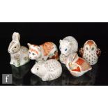 Six boxed Royal Crown Derby Members Pack Collectors Guild paperweights comprising Owlet, Teal