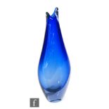 A mid 20th Century Sommerso glass vase designed by Emanuel Beranek for Skrdlovice, of compressed