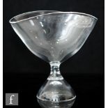 A post war Swedish Kosta glass vase designed by Vicke Lindstrand, of compressed ovoid form and