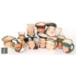 Ten assorted smaller Royal Doulton character jugs to include The Trapper D6612, Honest Measure, Long