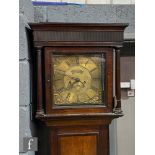 An 18th Century oak and mahogany cross-banded longcase clock with an eight-day movement striking