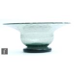 A 1930s Stevens and Williams Royal Brierley glass bowl designed by Keith Murray, of footed form with