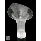 A 20th Century Iittala clear crystal glass Kantarelli 'Chanterelle' vase, circa 1960s, of flared