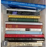 A collection of assorted glass reference books, to include Eighteenth Century English Drinking
