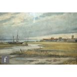 H. WRIGHT RUDBY ( EARLY 20TH CENTURY) - 'Yarmouth, Isle of Wight', watercolour, signed, framed, 34.