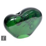 A mid 20th Century Czechoslovakian glass Heart vase designed by Vladimir Jelinek for Skrdlovice,