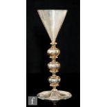 An early 20th Century Italian Murano Facon de Venise in the 17th Century style, the pale cinnamon