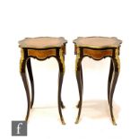 A pair of late 20th Century reproduction gilt metal mounted lamp or occasional tables in the