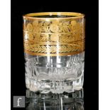 A French Charles X glass tumbler by Baccarat, circa 1830, of straight sided form with mould blown
