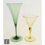 Two early 20th Century James Powell & Sons drinking glasses designed by Harry Powell, the first with