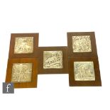 Five sterling silver and wooden mounted The Lords of The Serengeti wall plaques by Anthony Jones,