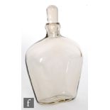 A 1930s glass decanter by Captain HJ Dunne Cooke for Elfverson, of compressed undulating form,