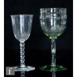 Two early 20th Century James Powell & Sons drinking glasses designed by Harry Powell, the first with