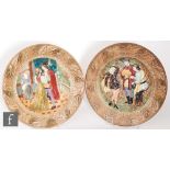 Two Beswick moulded wall plates, the first depicting Romeo and Juliet with 'For in a minute there