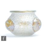 An early 20th Century Loetz glass posy bowl circa 1903, in the Nautilus pattern decorated with