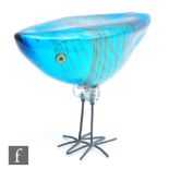A Pulcini glass bird designed by Alessandro Pianon for Vistosi circa 1963, with a triangular pale