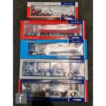 Five Corgi 1:50 scale diecast models, comprising 74903 Castle Cement ERF EC Powder Tanker, CC11905