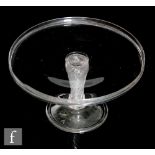 A large 18th Century glass tazza with a circular dish form top with shallow upstand above a
