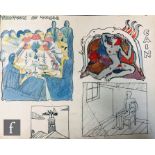 ALBERT WAINWRIGHT (1898-1943) - Thirteen at Table, a sketch depicting various scenes including a