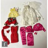 Four 1960s Mattel Barbie fashions, Matinee Fashion comprising red sheath dress, fur trimmed