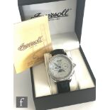 A gentleman's stainless steel Ingersoll IN8402 Scott automatic wrist watch, Roman numerals, month,