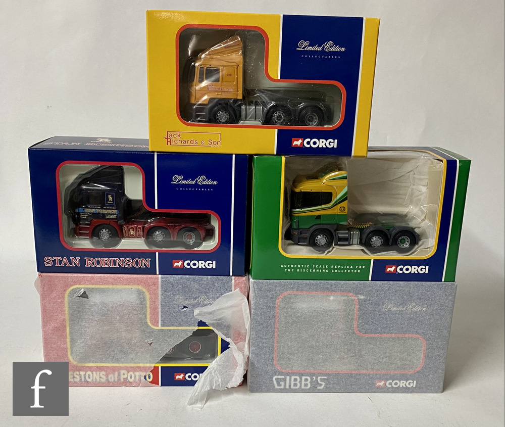 Five Corgi 1:50 scale diecast models, to include CC12705 Jack Richards & Son LTD ERF ECS Tractor