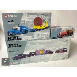 Three Corgi Heavy Haulage 1:50 scale diecast model sets, comprising 18007 Wrekin Roadways Scammell