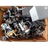 A large quantity of fixed spool fishing reels, the majority dating from 1970s and 1980s including