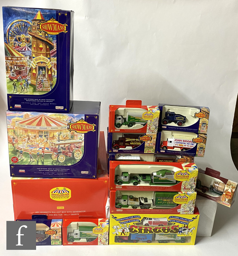 A collection of Lledo diecast models, all The Showmans Collection, Brewing in Britain and The Circus