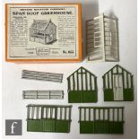 A Britains Miniature Garden Series Set No.053, comprising span roof greenhouse, two glazed side