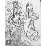 ALBERT WAINWRIGHT (1898-1943) - A study of female nudes in various poses, to the reverse a reclining