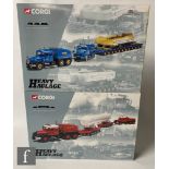 Two Corgi Heavy Haulage 1:50 scale diecast model sets, comprising 18002 Pickfords Scammell