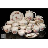 A collection of Royal Crown Derby Derby Posies teawares comprising a coffee pot, a teapot, three